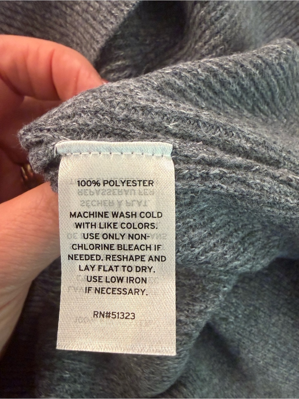 Halogen Gray V-Neck Ribbed Sweater - Picture 4 of 4